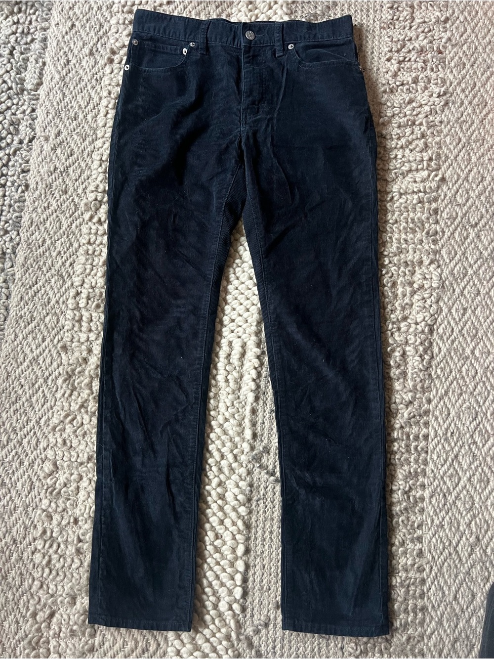 J. Crew Men's Blue Corduroy Slim Straight-Leg Pants